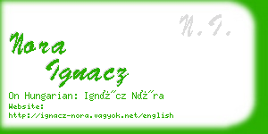 nora ignacz business card